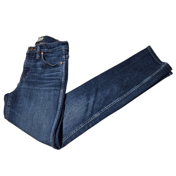 Madewell Slim Straight Jeans Womens Size 26T Mid Rise Medium Wash Denim Pants - Picture 1 of 6